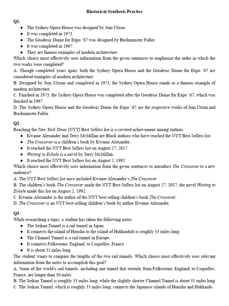 Rhetorical Synthesis Practice | PDF | Rover (Space Exploration) | Muckraker