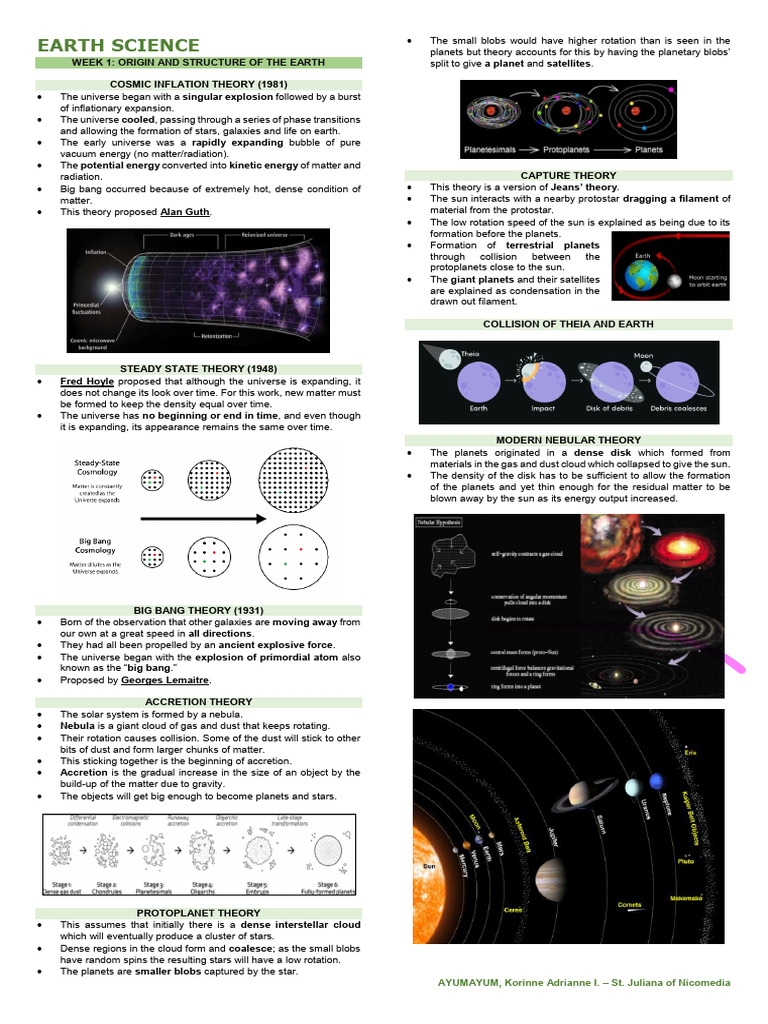Earth Science: Origin & Structure Overview | PDF | Planets | Earth