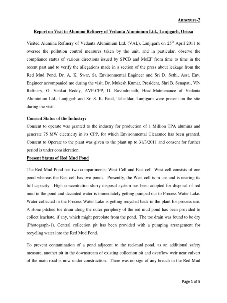 Rpt-Vedanta-07-06-2011 | PDF | Storm Drain | Levee