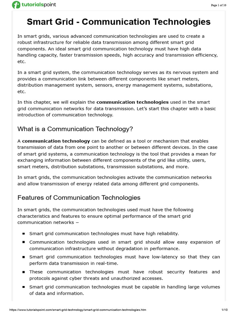 3.smart Grid - Communication Technologies | PDF | Wi Max | Smart Grid