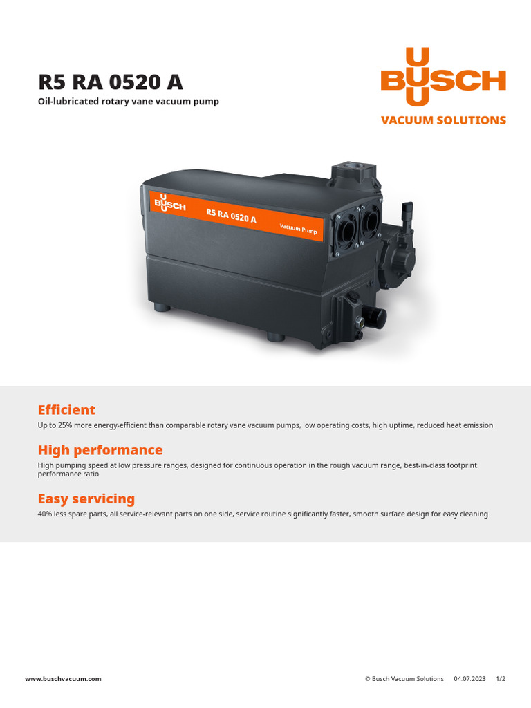 Efficient Oil-Lubricated Vacuum Pump | PDF