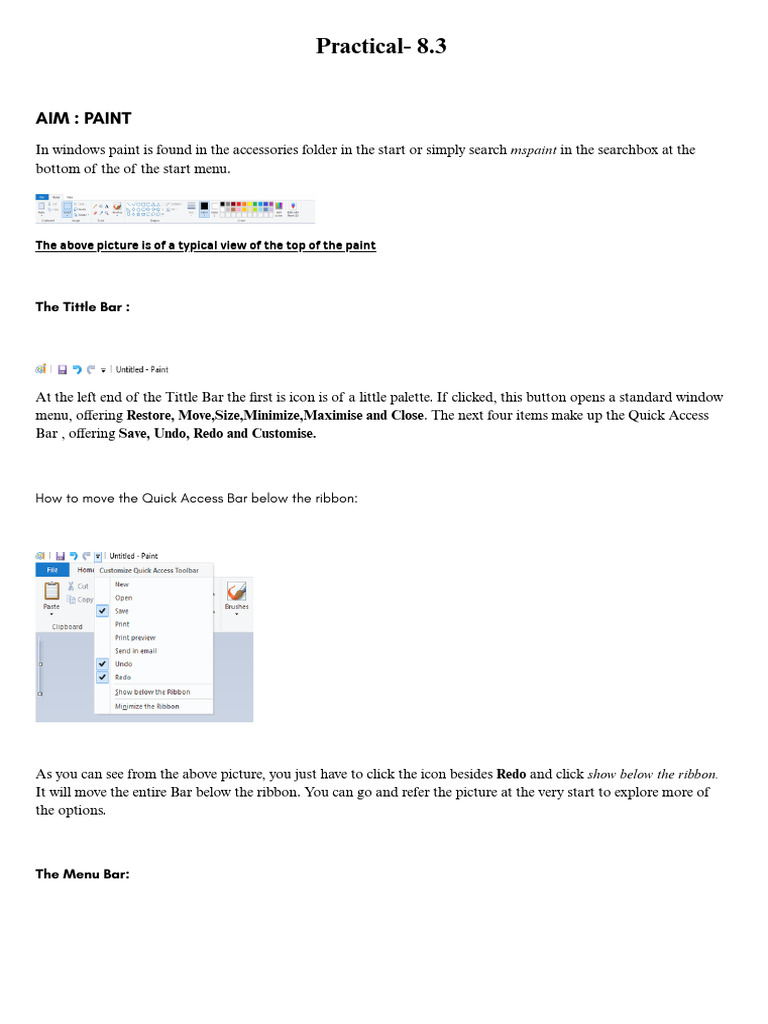 Paint8 3practicalsc | PDF | System Software | Graphical User Interfaces