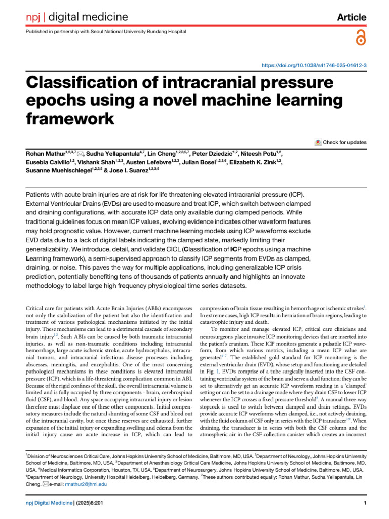 Machine Learning for ICP Classification | PDF | Receiver Operating ...