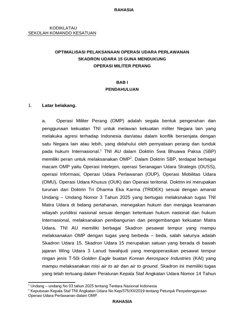 Optimalisasi Skadron Udara 15 OMP | PDF