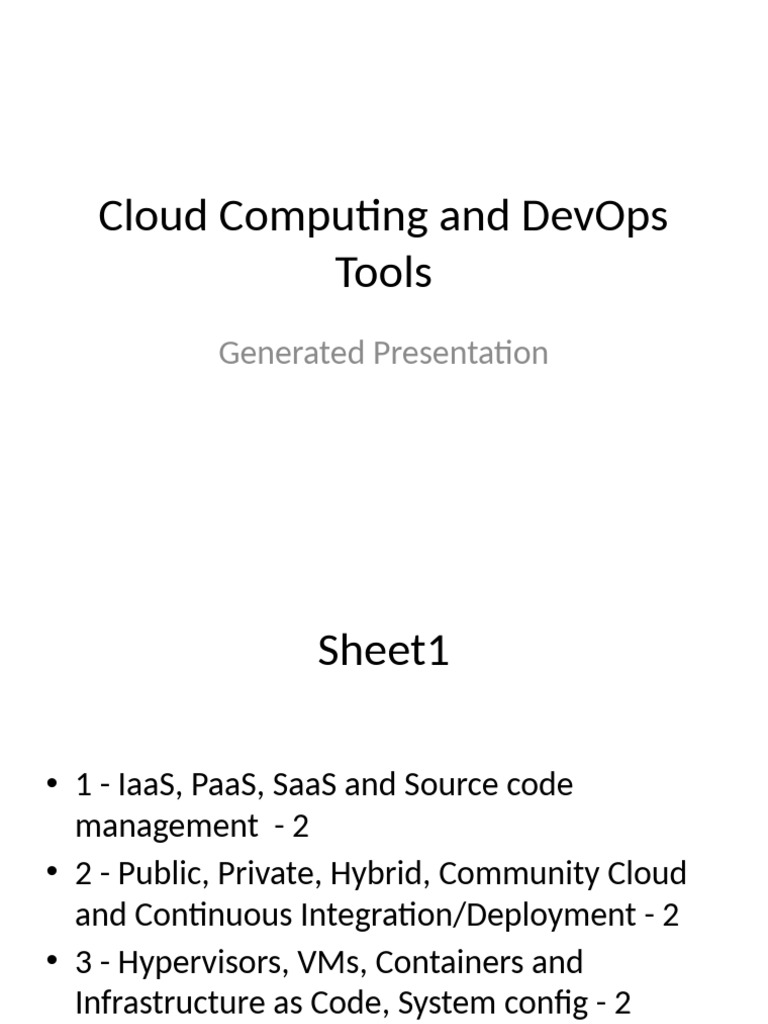 Cloud Computing DevOps Tools Presentation | PDF