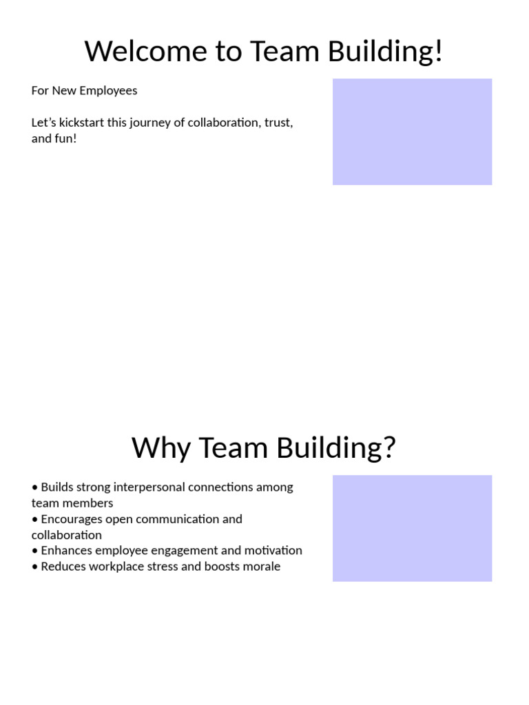 Team Building Guide for New Employees | PDF