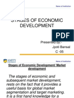 Stages of Economic Development: Presented By:-Jyoti Bansal C - 05