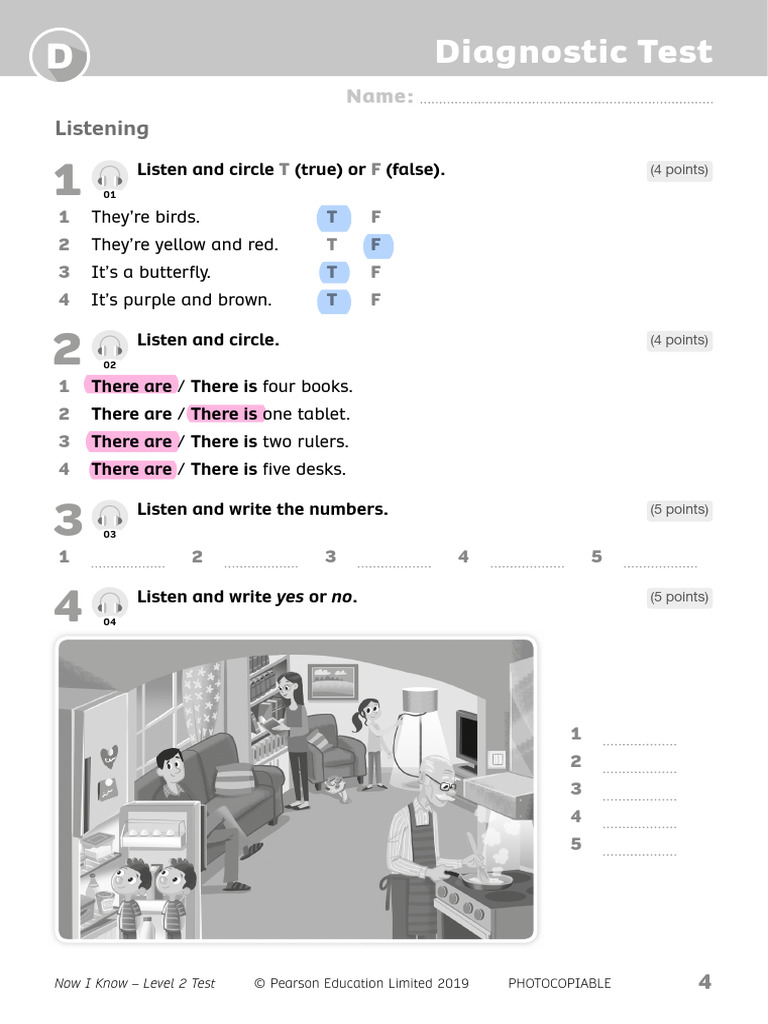 Level 2 Diagnostic Test for ESL Students | PDF