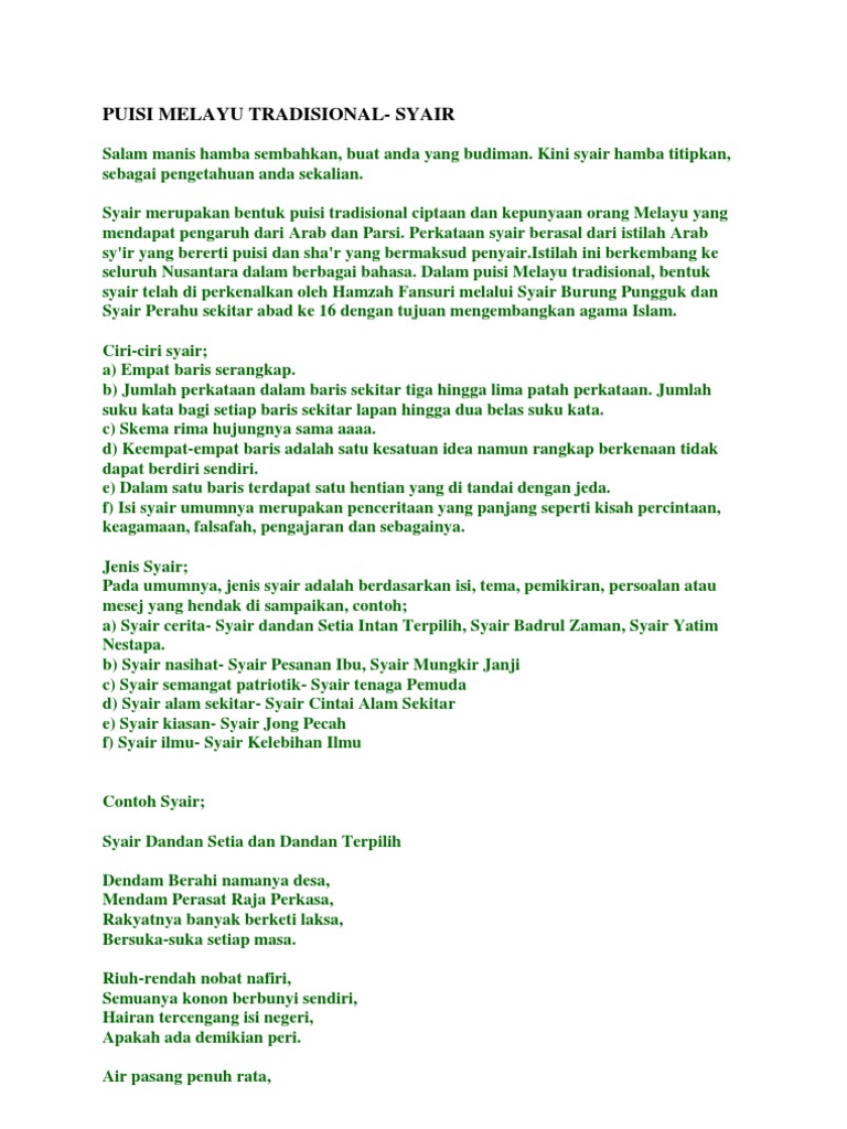 Puisi Melayu Tradisional