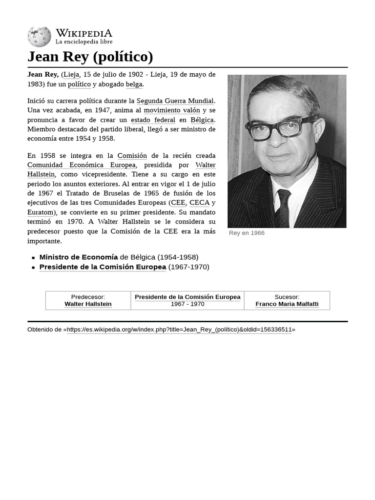 Jean Rey (Político) | PDF