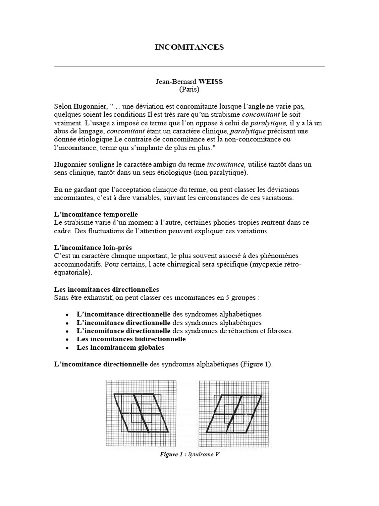 Strabisme Incomitant : Analyse Clinique | PDF | Œil humain | Vision
