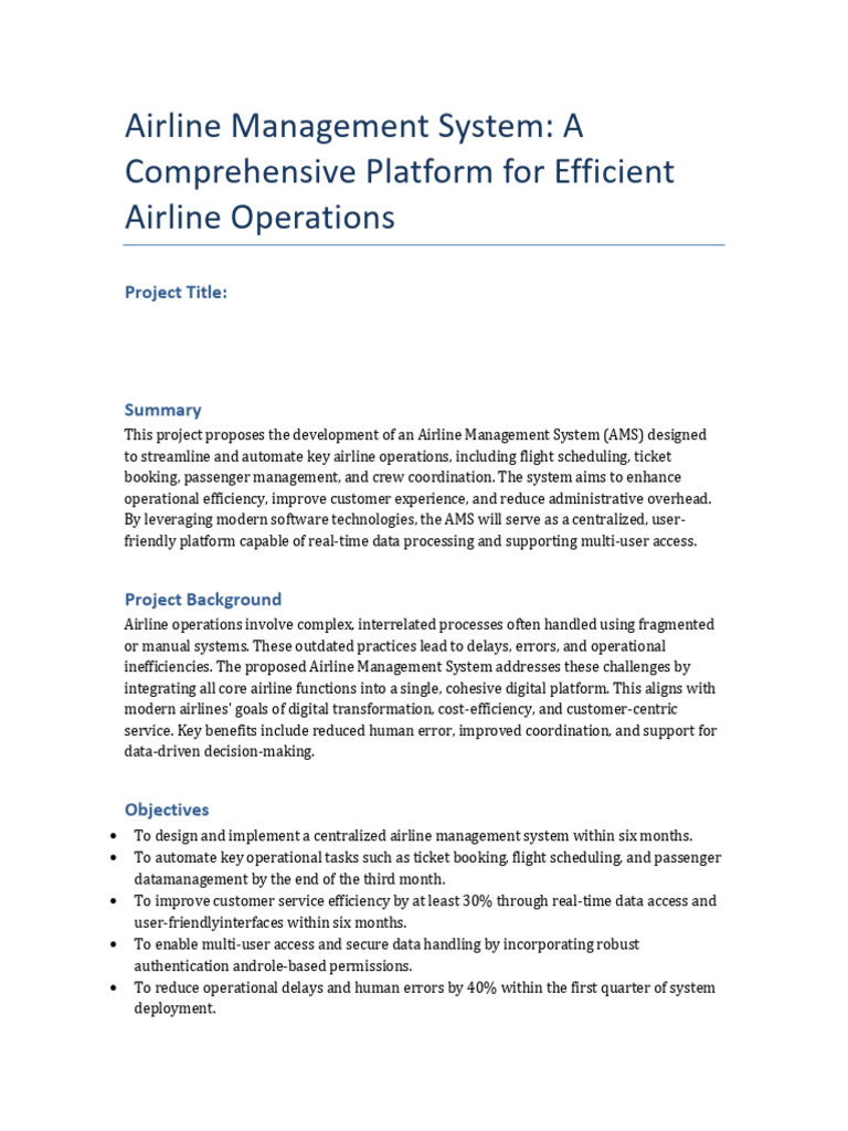 Airline Management System Overview | PDF | Software Testing | Cloud ...