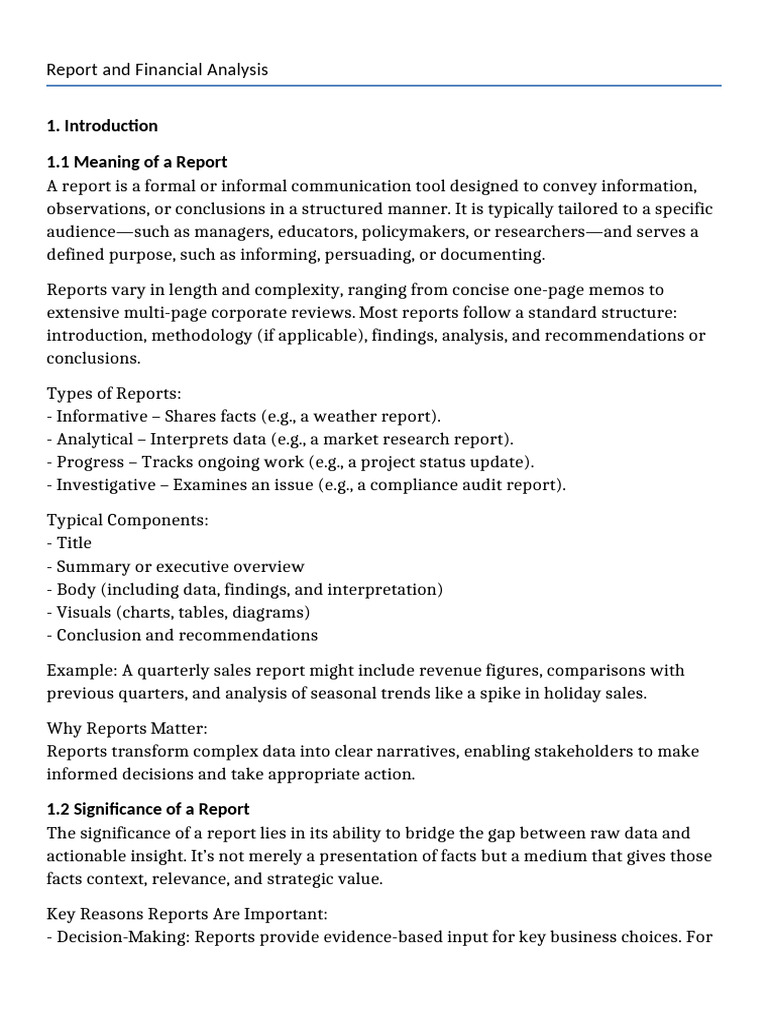 Report and Financial Analysis | PDF | Financial Economics | Economies - Financial Update Report Analysis