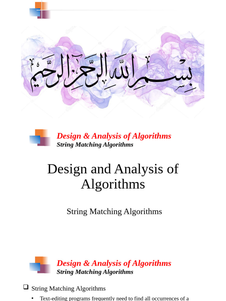 String Matching Algorithms Explained | PDF | Algorithms And Data ...
