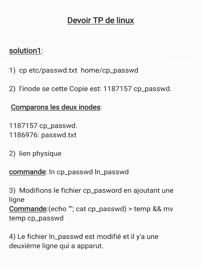 Devoir TP Linux | PDF