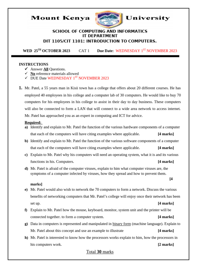 DIT and CIT Overview for Mr. Patel | PDF | Computer Virus | Computing