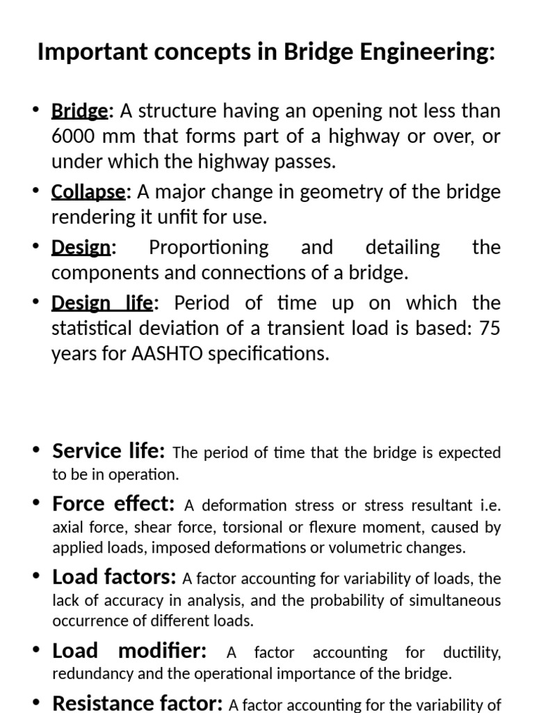Bridges - Terms, Design Consideration, Loads | PDF | Deep Foundation | Lane