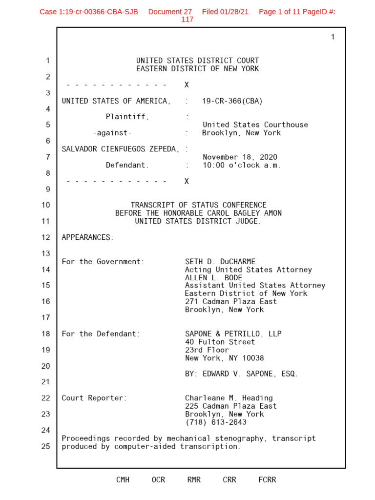 Status Conference Transcript: USA v. Zepeda | PDF | Plea | Criminal Law