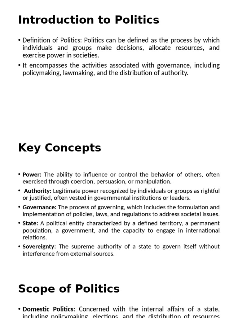Introduction to Political Theories | PDF | State (Polity) | Governance