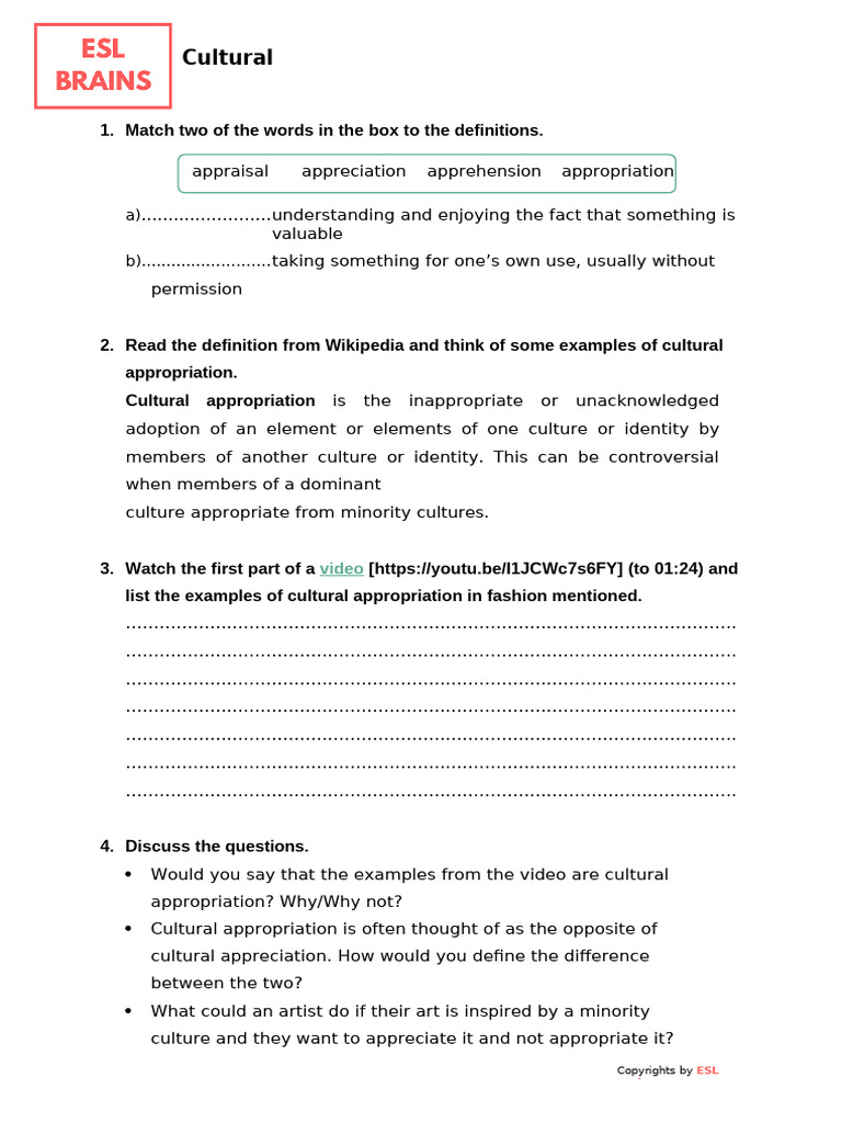 Understanding Cultural Appropriation | PDF