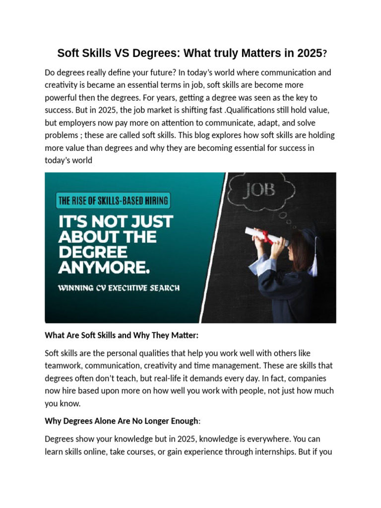 Soft Skills Vs Degrees | PDF