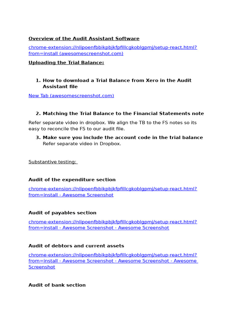 Audit Assistant Software Overview | PDF
