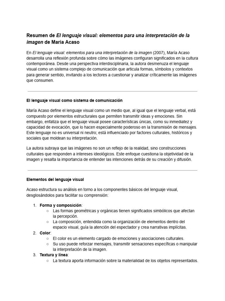 Interpretación crítica del lenguaje visual | PDF | Percepción visual ...