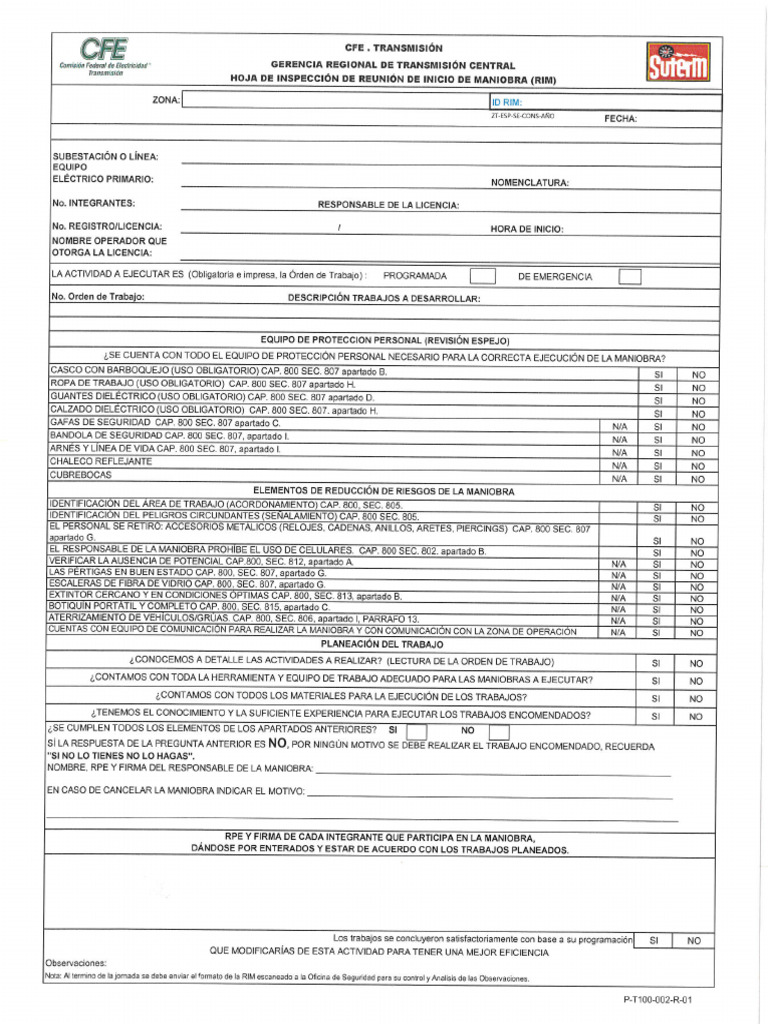 P-T100-002-R-05 Procedimiento de Reunión de Inicio de Maniobra (2) - 10 ...