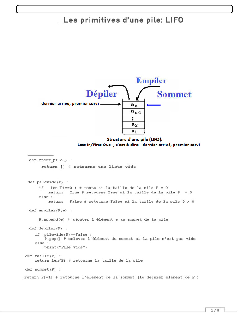 Primitives de Piles et Files en Python | PDF | Méthode formelle ...