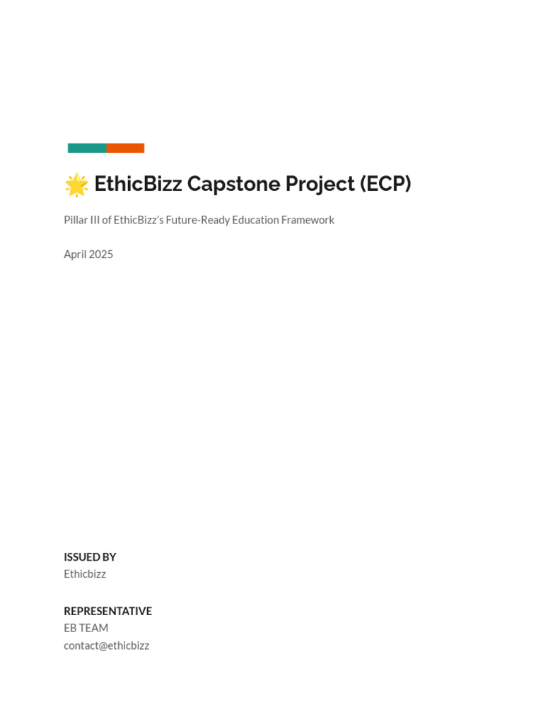 ECP - Pillar III of EthicBizz | PDF | Startup Company | Small Business ...