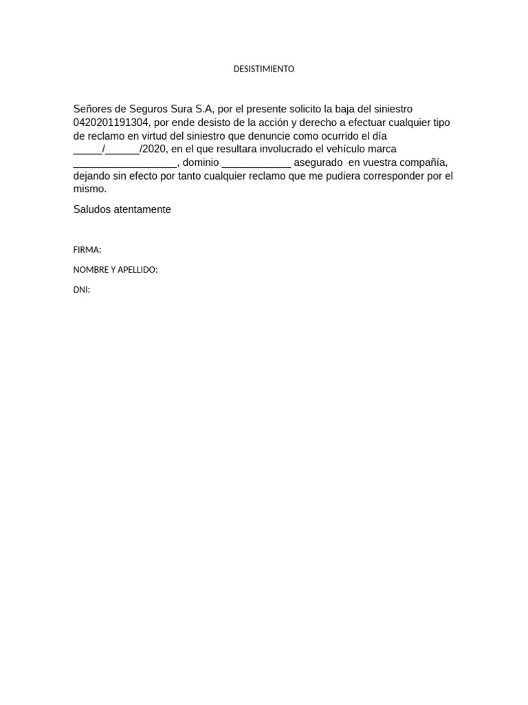 Desistimiento | PDF