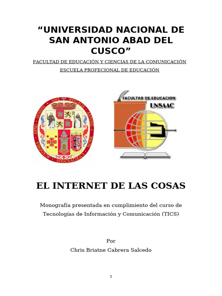 Chris Briatne Cabrera Salcedo | PDF | Internet de las Cosas ...