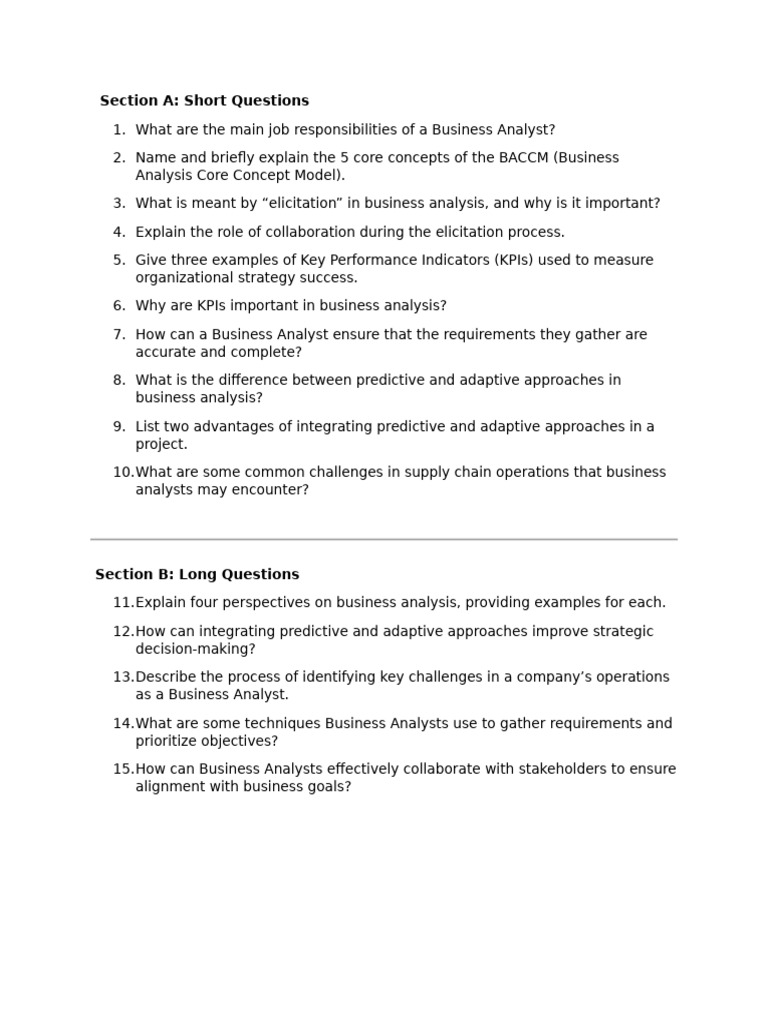 Business Analyst Responsibilities & Techniques | PDF