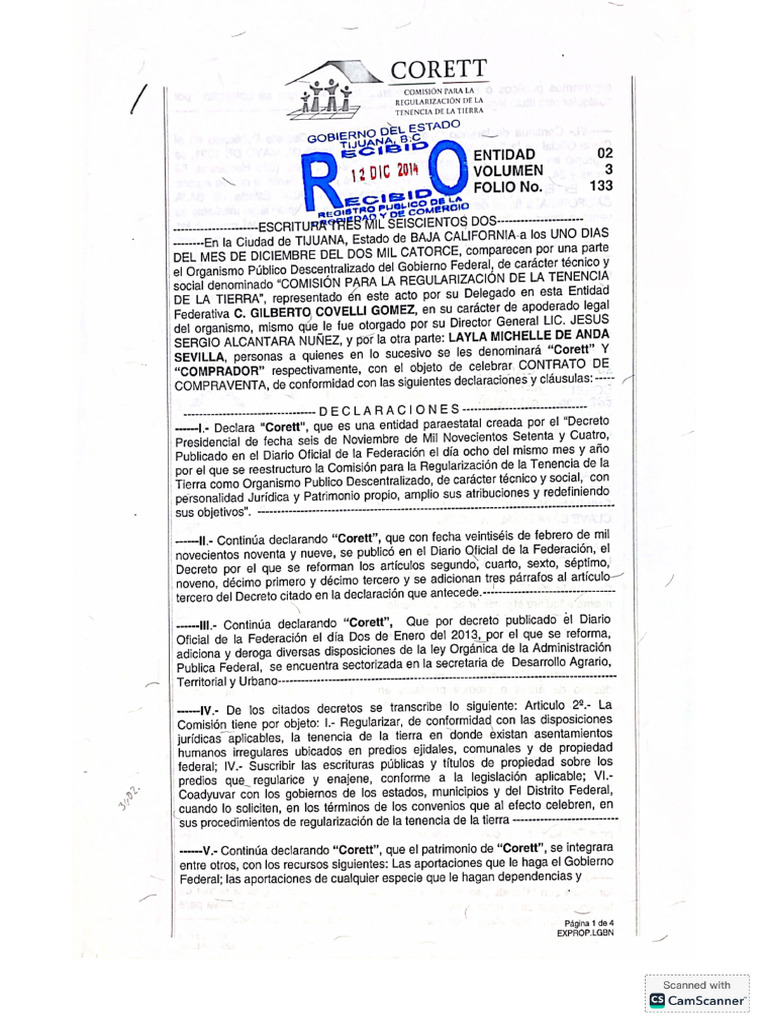 Escritura CORETT 1 | PDF