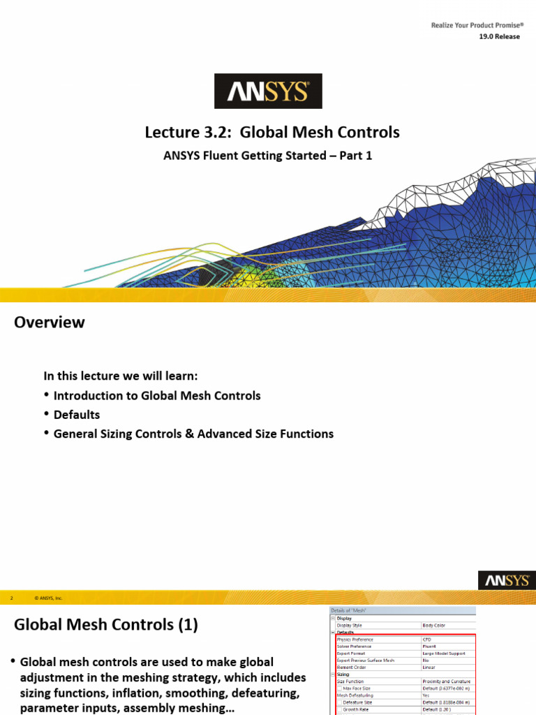 Fluent GetStart1 19.0 L03.2 Global Mesh Controls | PDF | Applied ...