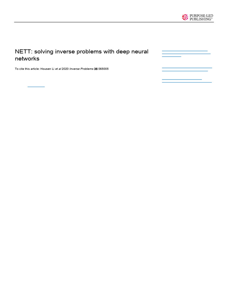 Li 2020 Inverse Problems 36 065005 | PDF | Inverse Problem | Limit ...