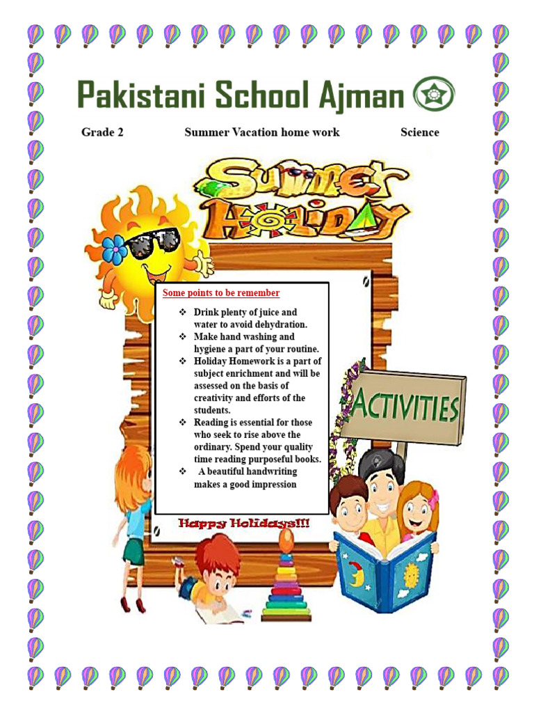 Grade 2 Summer Science Homework Activities | PDF | Seed | Botany