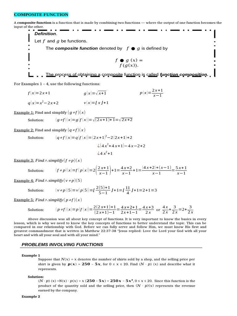 Understanding Composite Functions | PDF | Function (Mathematics ...