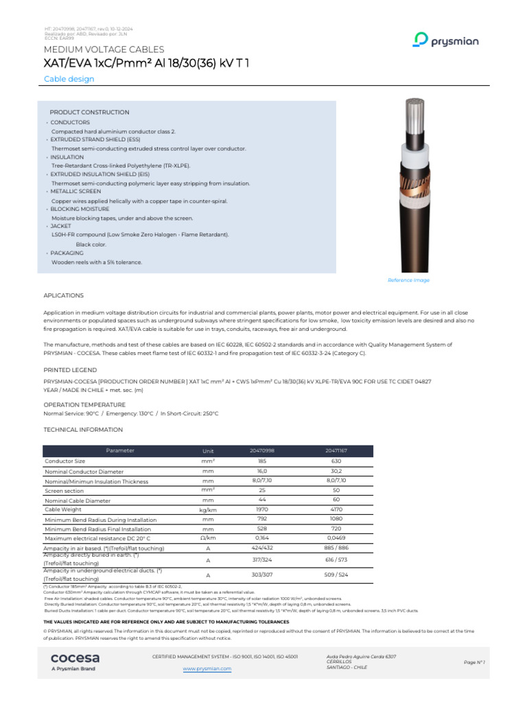 Medium Voltage Cable Specifications | PDF | Insulator (Electricity ...