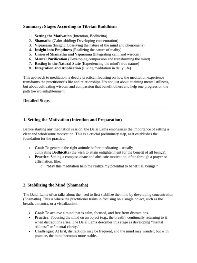 Stages of Tibetan Buddhist Meditation | PDF | Meditation | Śūnyatā