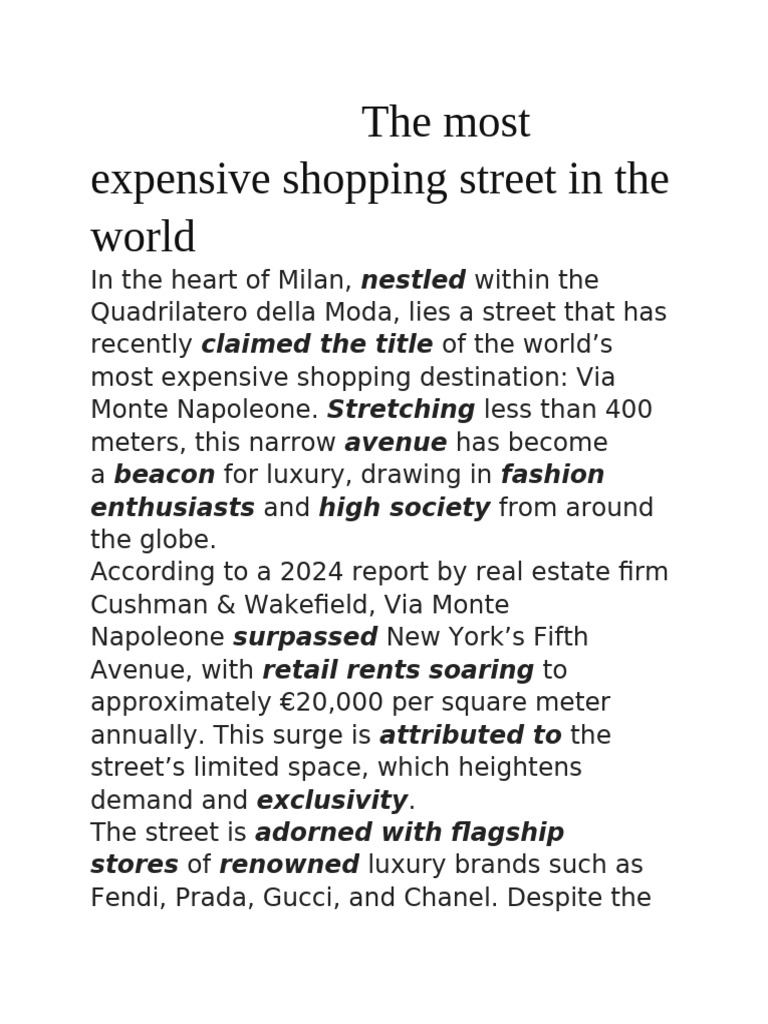 The Most Expensive Shopping Street in The World PDF