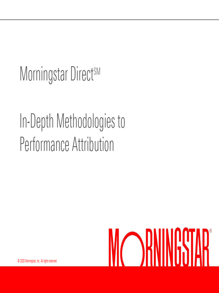 Performance Attribution Methodologies | PDF | Financial Economics ...
