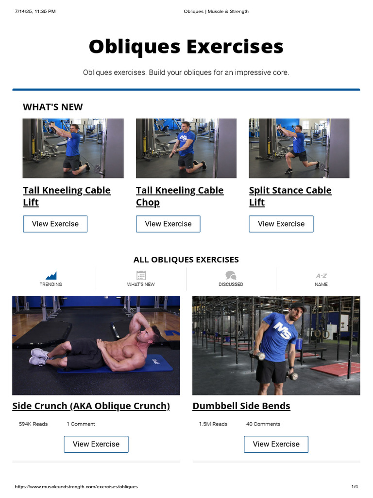 Essential Oblique Exercises Guide | PDF | Strength Training | Weight ...