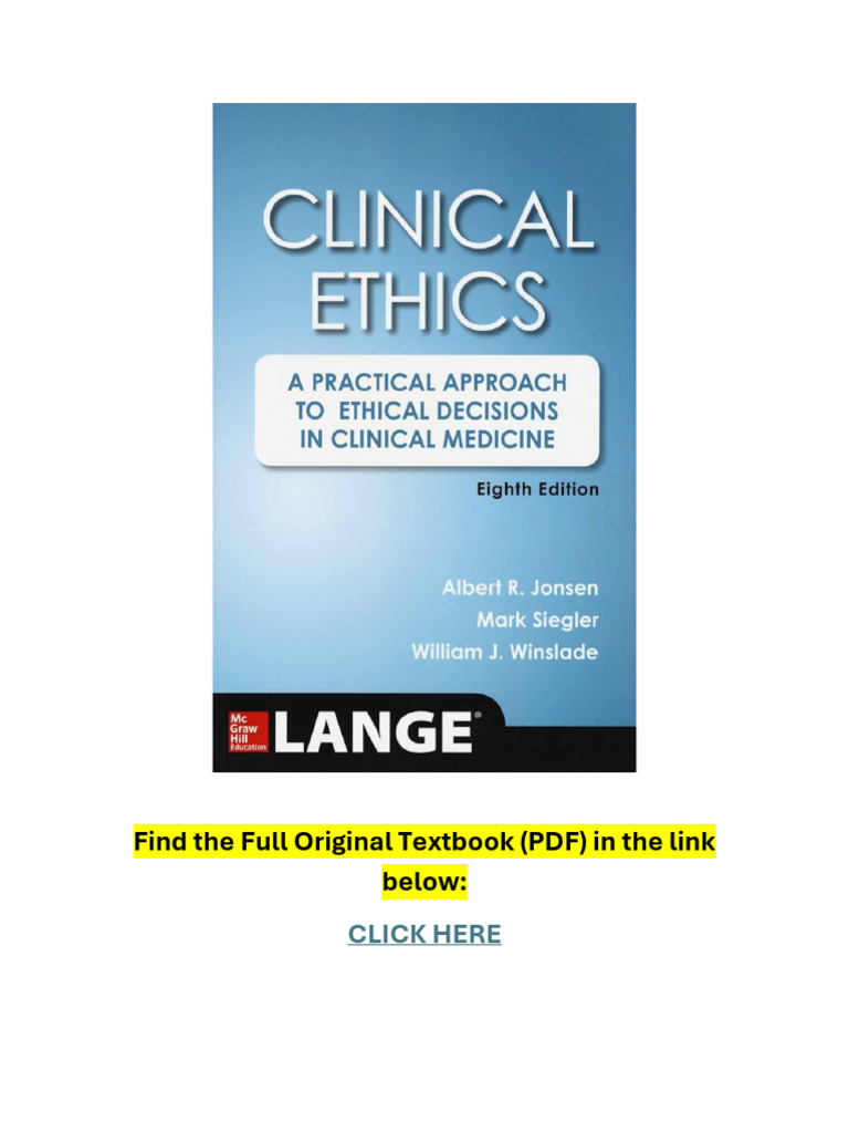 Clinical Ethics: Principles and Practice | PDF | Informed Consent ...