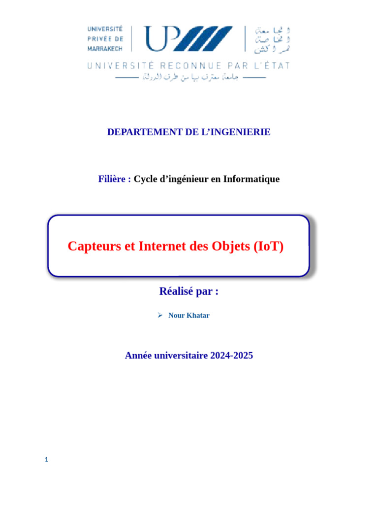 Capteurs et IoT : enjeux et applications | PDF | Internet des objets ...