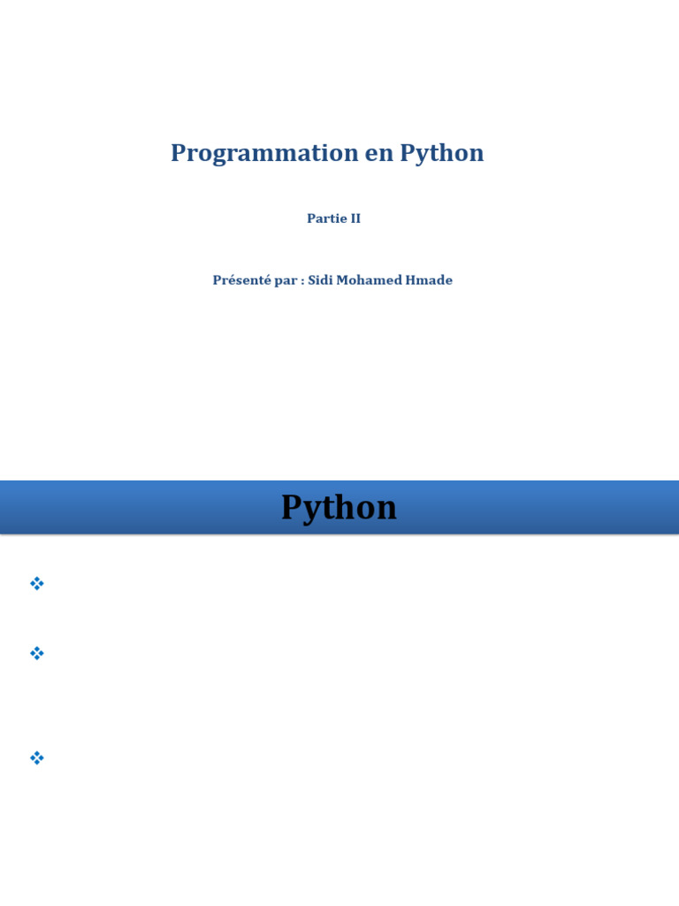 Introduction à la programmation Python | PDF | Structure de contrôle ...