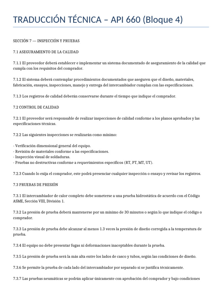 API 660 Traduccion Bloque4 | PDF | Corrosión | Ingeniería mecánica