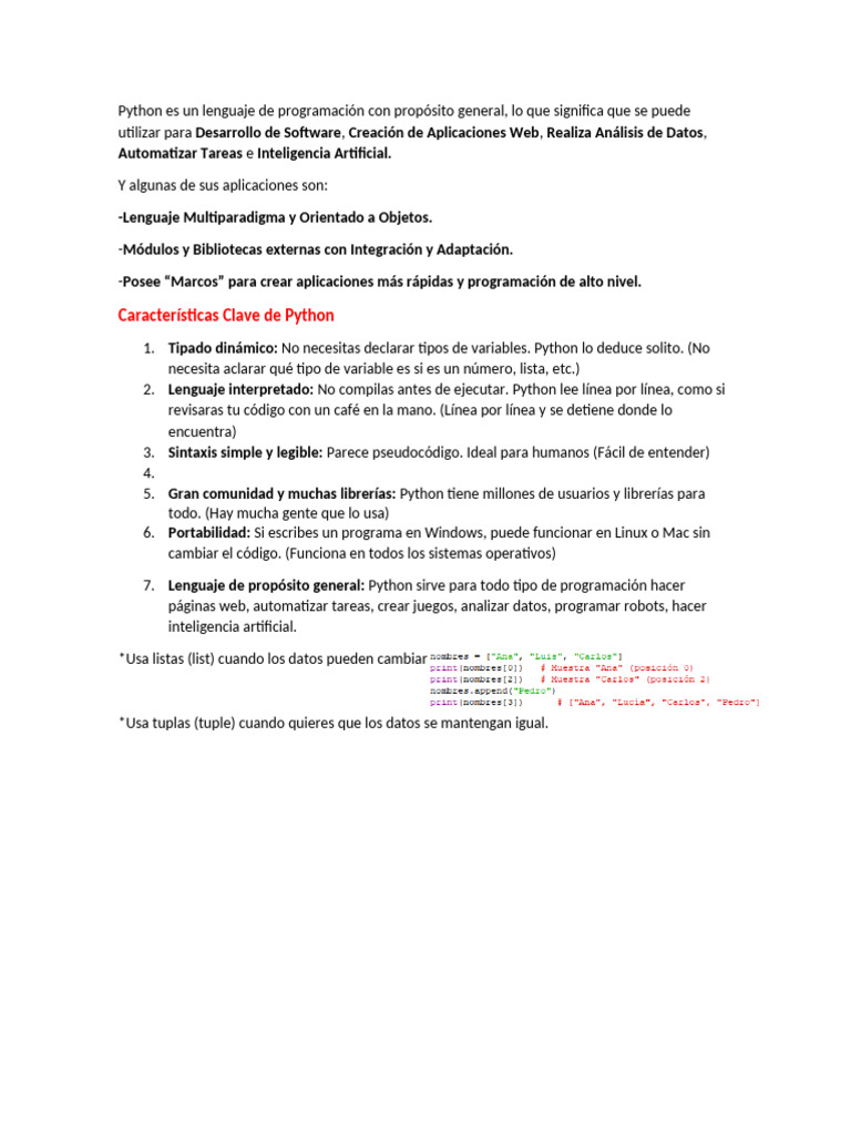 Python Es Un Lenguaje de Programación Con Propósito General | PDF