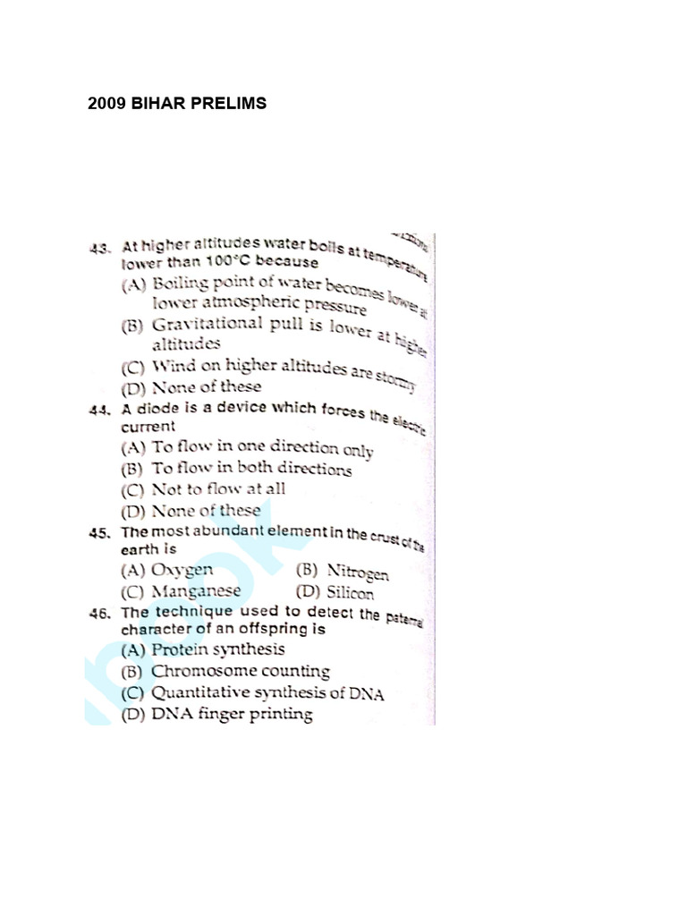 Bihar Prelims Exam Years Overview | PDF