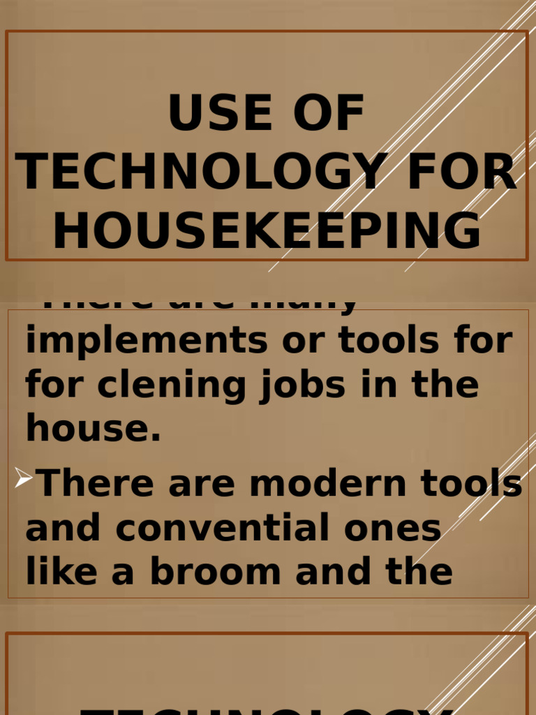 Use of Technology For Housekeeping | PDF